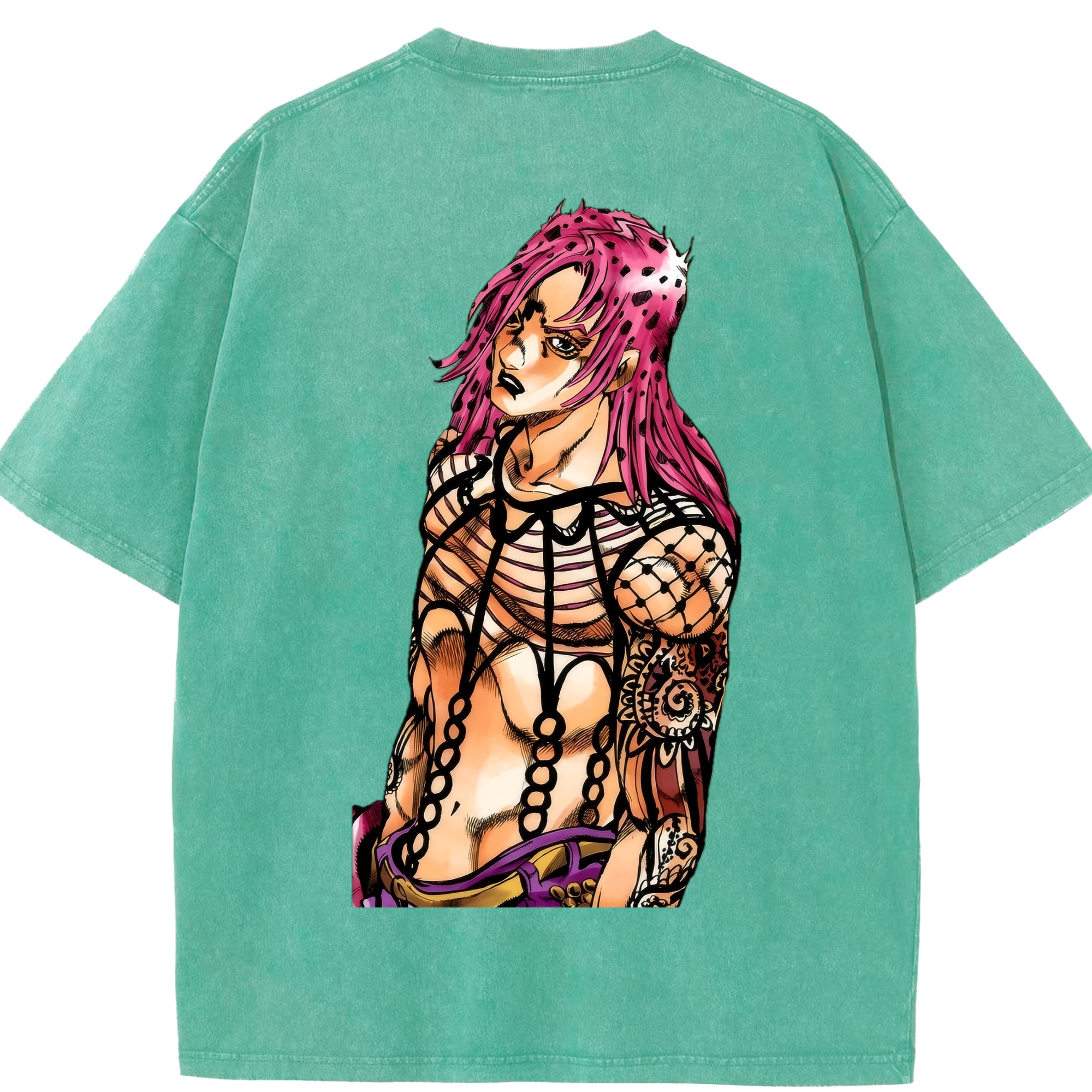 （画像用） ジョジョの奇妙な冒険 ビネガー?ドッピオ JoJo's Bizarre Adventure Vinegar Doppio 綿100% ヴィンテージ風 半袖Tシャツ（背面プリント）
